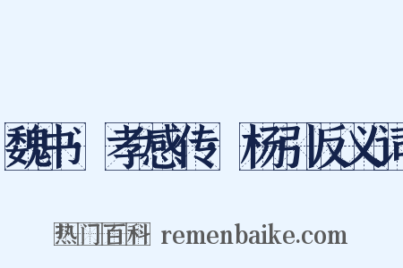 魏书·孝感传·杨引反义词是什么意思的图片